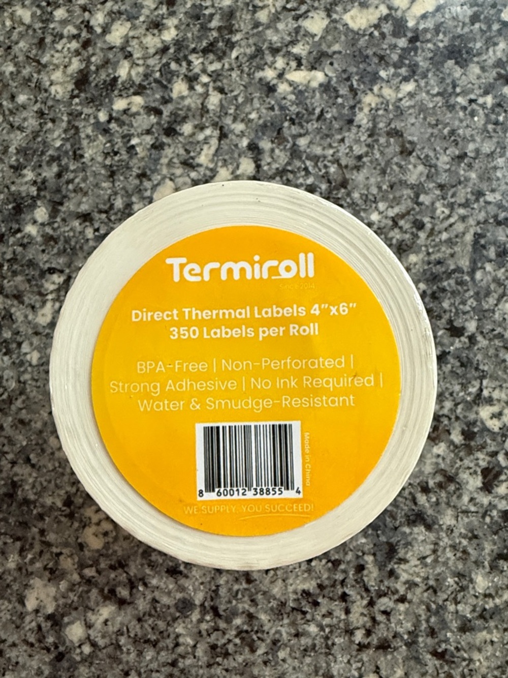 Termiroll Direct Thermal White Labels 4x6" - 350 Labels Roll. Unopened.
